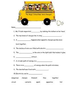 magic school bus gets charged worksheet answer key